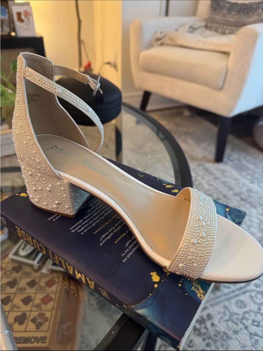 Steve Madden White Bridal Block Heel Sandals - Women's Dress Shoes